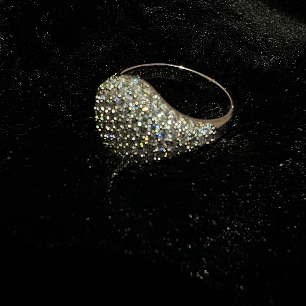 VVS1 Moissanite Bubble Ring S925 - Picture 3 of 3